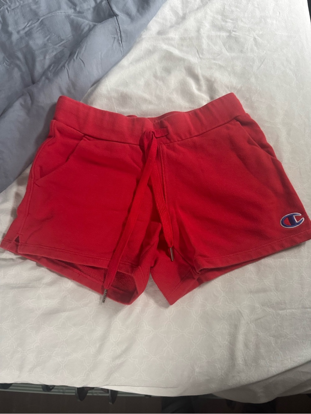 Champion Women's Red Drawstring Athletic Shorts